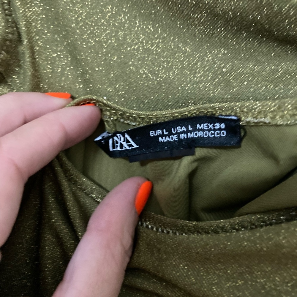 Zara Large NWOT Green-gold shimmery swimsuit - Picture 6 of 6